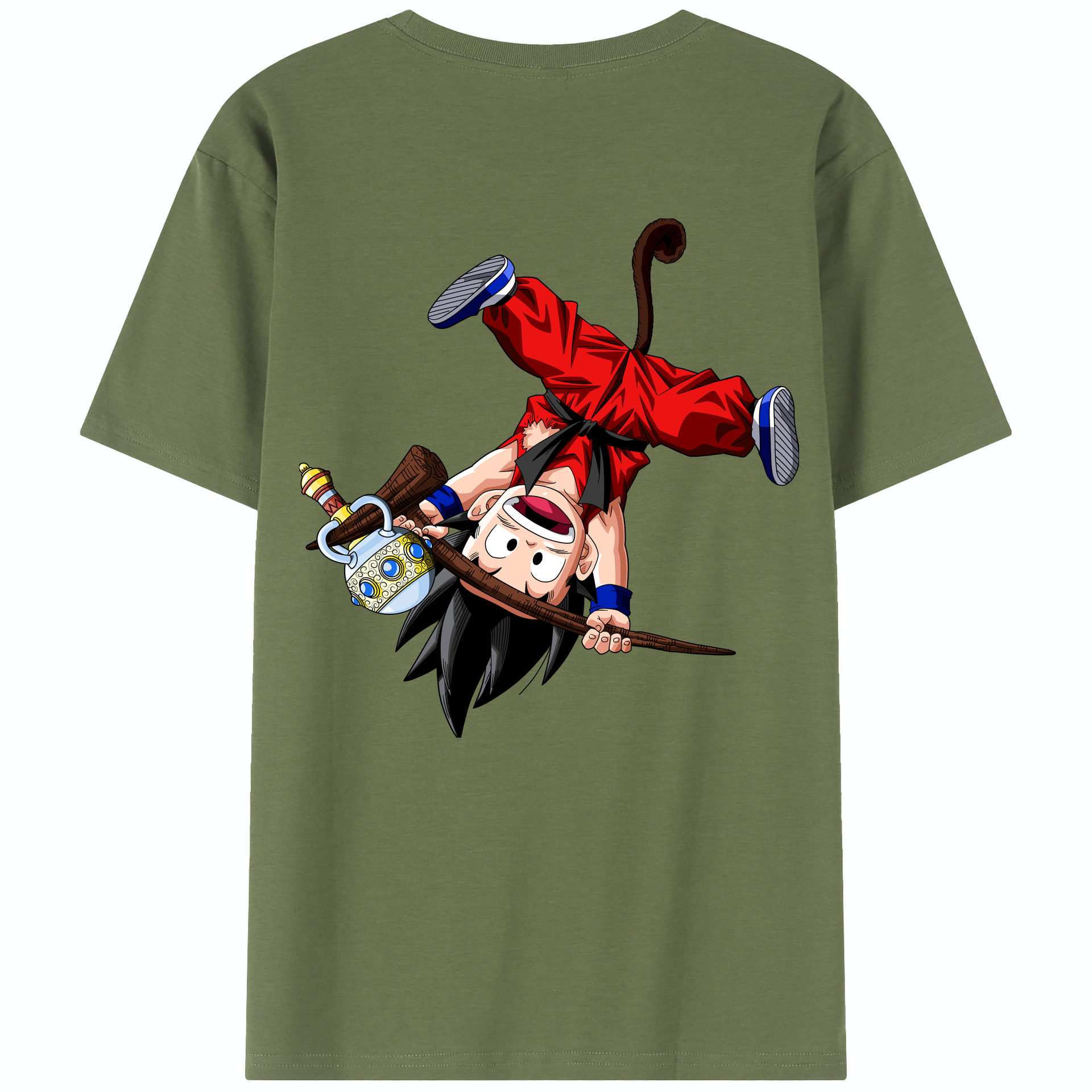 （画像用） ドラゴンボール 孫悟空（そん ごくう）Son Goku カカロット DRAGON BALL Kakarotto 綿100％半袖Tシャツ（背面プリント）